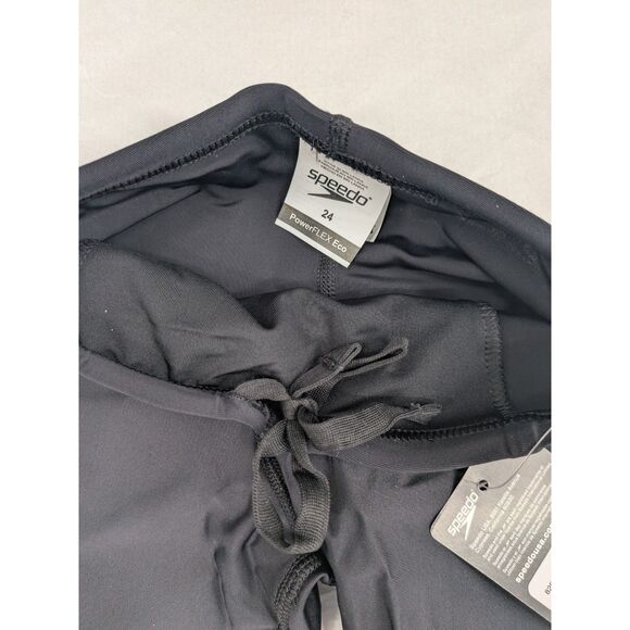 NWT Speedo Power Flex Eco Jammers Boys size 24 Black Competition Swimsuit - Picture 3 of 12